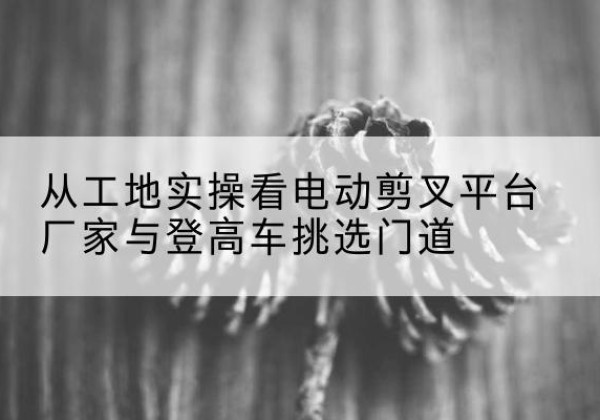 漾濞电动剪叉升降平台厂家-从工地实操看电动剪叉平台厂家与登高车挑选门道